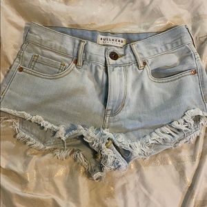light wash denim shorts